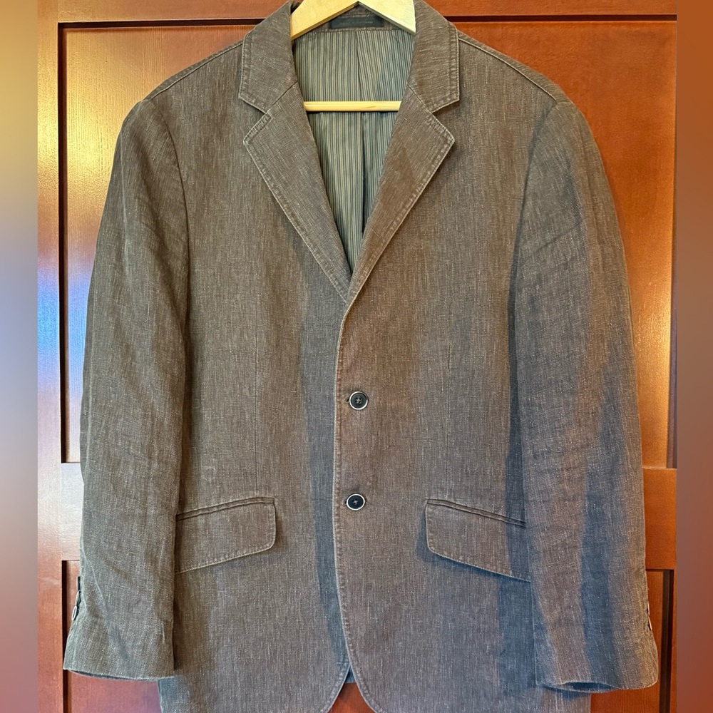 Madison Men’s Soft Washed Denim Brown Classic Blazer